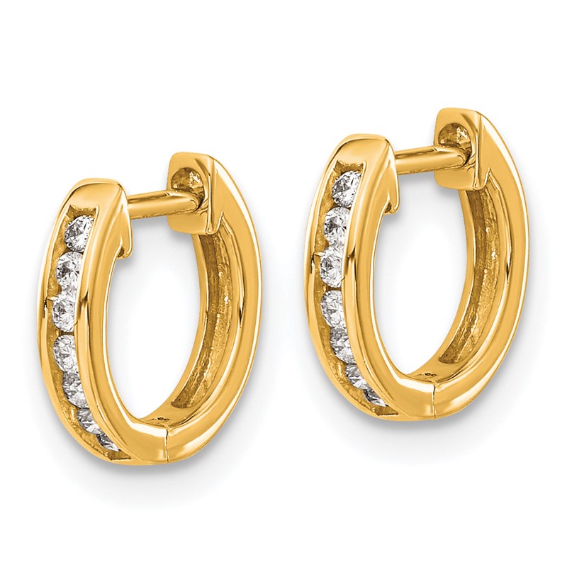 14k 1/8 carat Lab Grown Diamond VS/SI+ G+ Complete Hinged Hoop Earrings