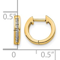 14K Yellow Gold 0.12 Carat Lab Grown Diamond VS SI+ G+ Complete Hinged Hoop Earrings view 4