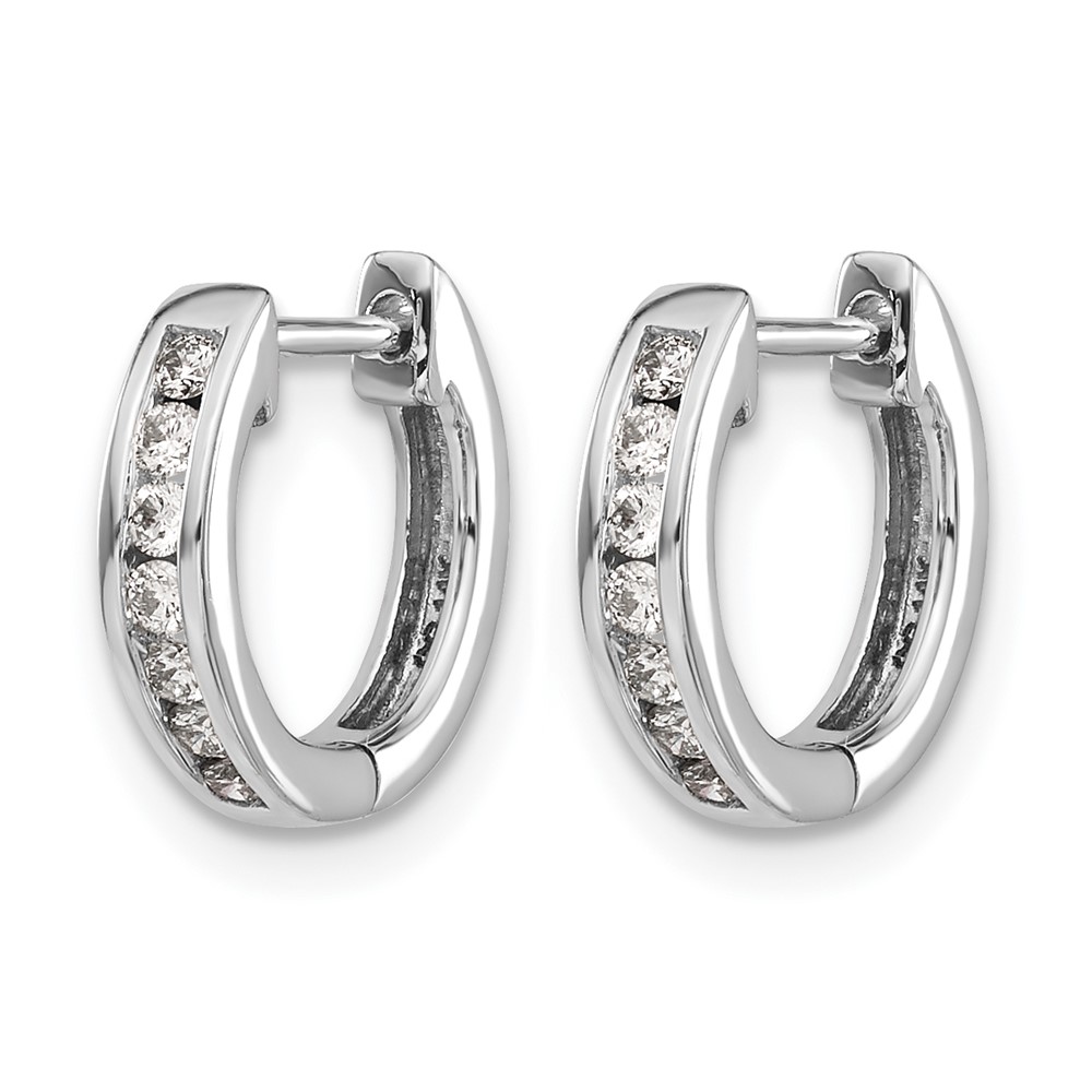 14k White Gold Diamond Hinged Hoop Earrings (EM5347-020-WA)