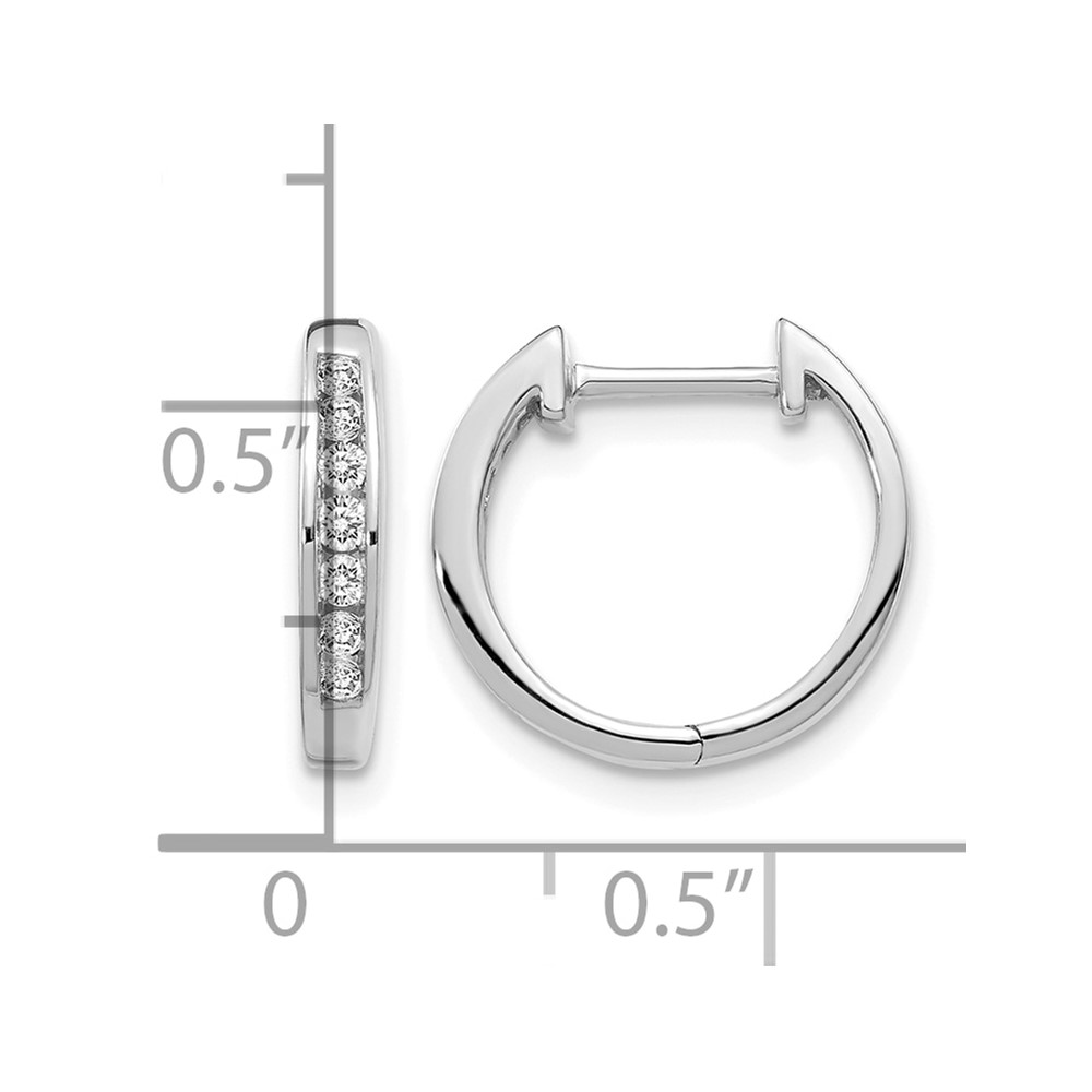 14k White Gold Diamond Hinged Hoop Earrings (EM5347-020-WA)