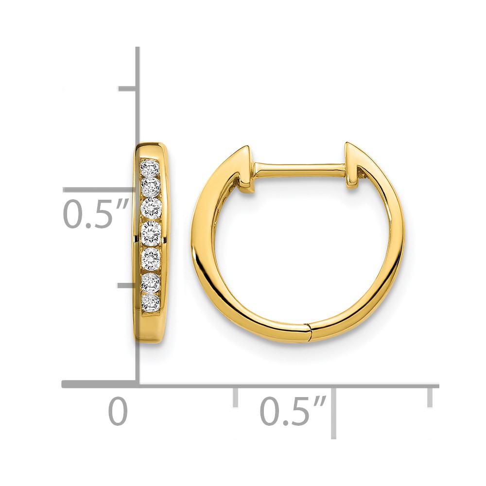 14k Gold Polished Diamond Hinged Hoop Earrings (EM5347-020-YA)