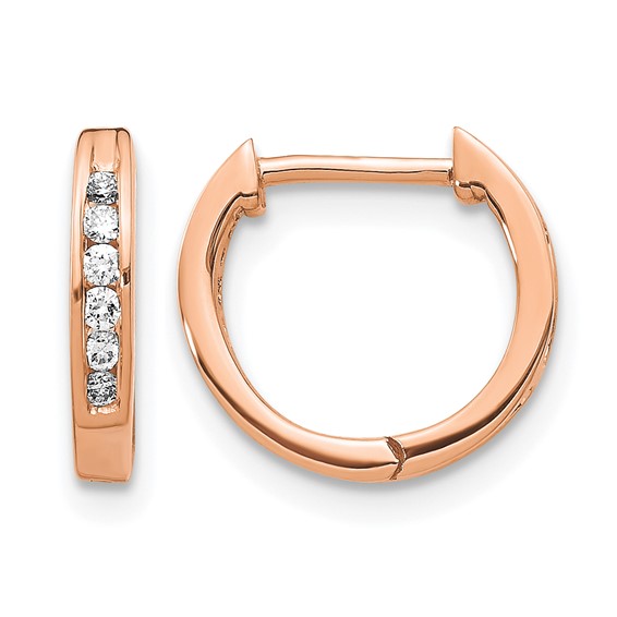 Gold Diamond Hinged Hoop Earrings