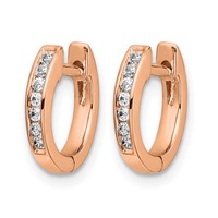 14K Rose Gold 0.12 Carat Lab Grown Diamond VS SI+ G+ Complete Hinged Hoop Earrings view 2