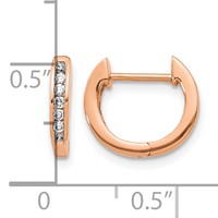 14K Rose Gold 0.12 Carat Lab Grown Diamond VS SI+ G+ Complete Hinged Hoop Earrings view 4