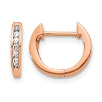 14K Rose Gold 0.12 Carat Lab Grown Diamond VS SI+ G+ Complete Hinged Hoop Earrings view 1