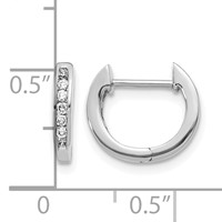 14K White Gold 0.12 Carat Lab Grown Diamond VS SI+ G+ Complete Hinged Hoop Earrings view 4