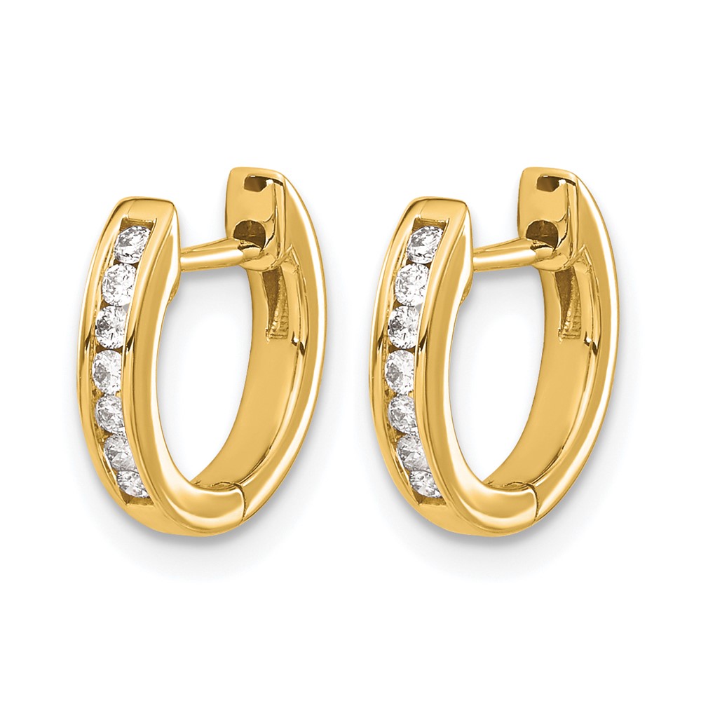 14k 1/8 carat Lab Grown Diamond VS/SI+ G+ Complete Hinged Hoop Earrings (EM5350-016-YLG)