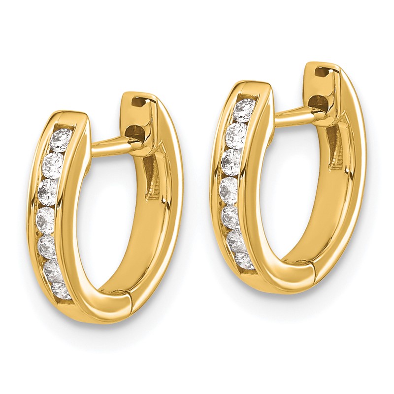 14k 1/8 carat Lab Grown Diamond VS/SI+ G+ Complete Hinged Hoop Earrings