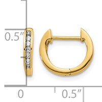14K Yellow Gold 0.12 Carat Lab Grown Diamond VS SI+ G+ Complete Hinged Hoop Earrings view 4