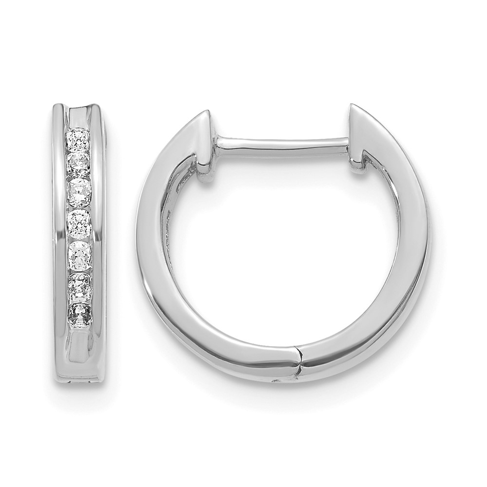10k White Gold Diamond Hinged Hoop Earrings (EM5351-020-1WA)