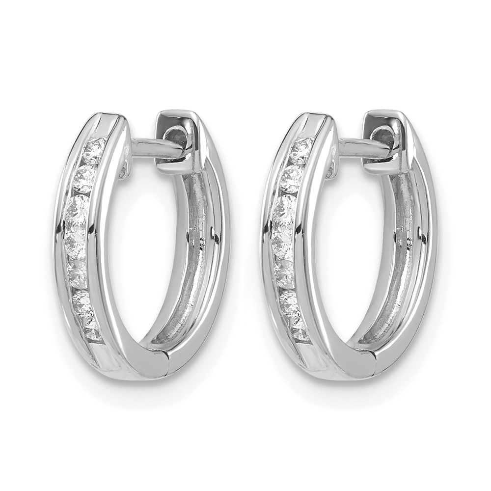 14k White Gold Diamond Hinged Hoop Earrings (EM5351-020-WA)