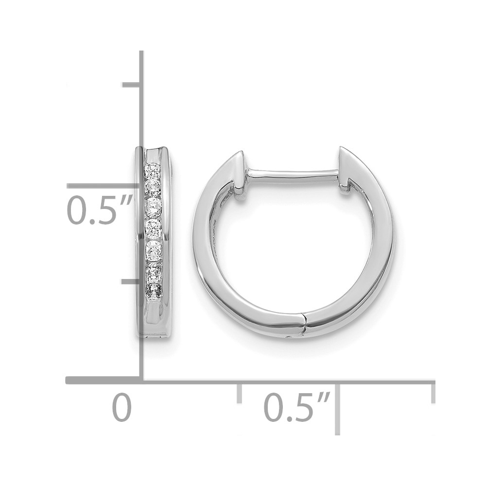 14k White Gold Diamond Hinged Hoop Earrings (EM5351-020-WA)