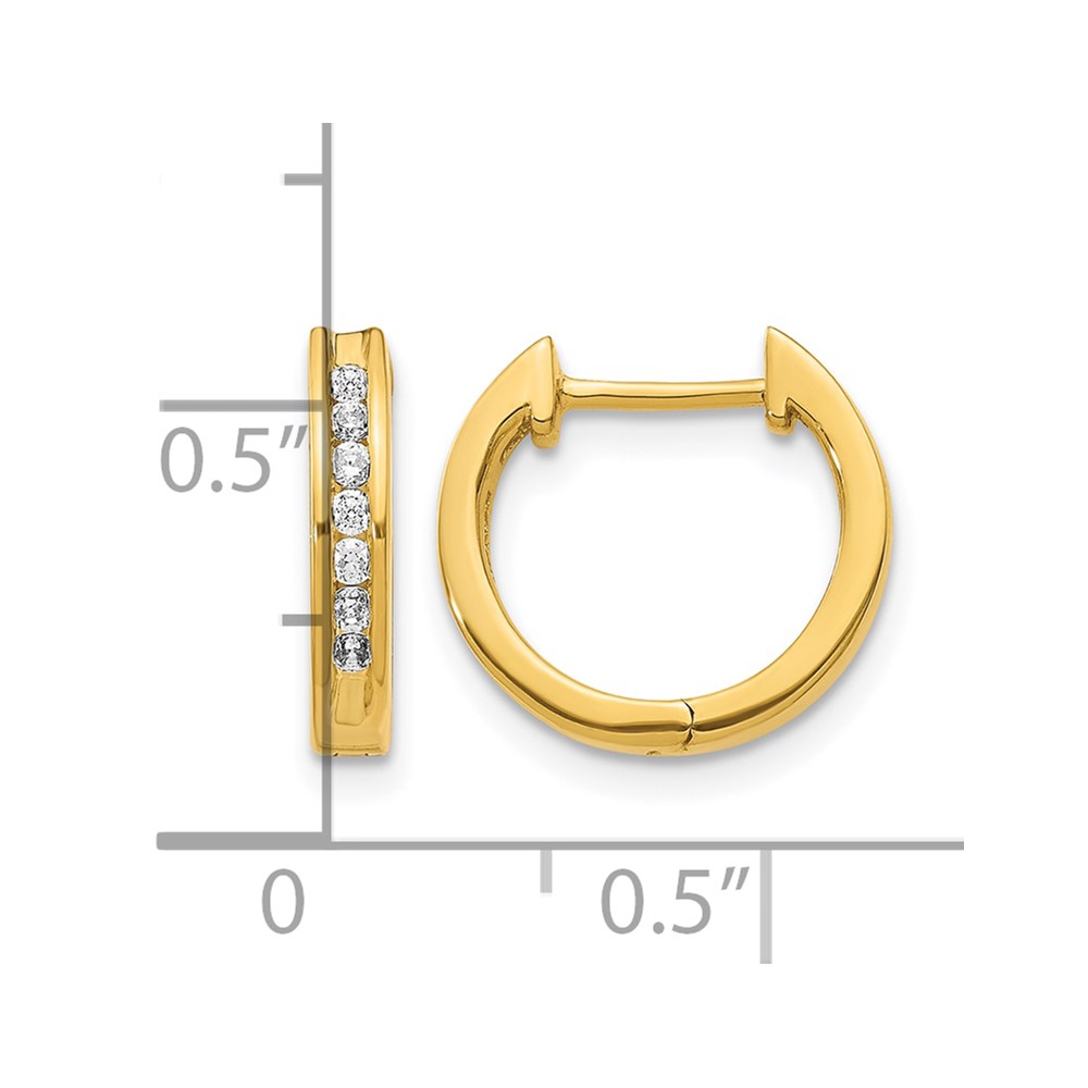 14k Diamond Hinged Hoop Earrings (EM5351-020-YA)