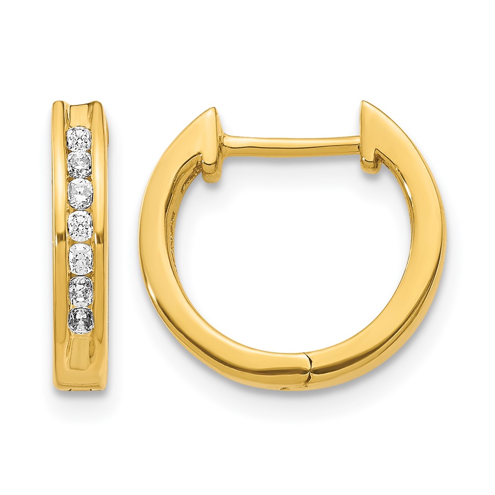 14k Diamond Hinged Hoop Earrings (EM5351-020-YA)