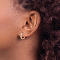 14K Rose Gold 0.25 Carat Lab Grown Diamond VS SI+ G+ Complete Hinged Hoop Earrings view 3