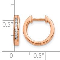 14K Rose Gold 0.25 Carat Lab Grown Diamond VS SI+ G+ Complete Hinged Hoop Earrings view 4