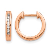 14K Rose Gold 0.25 Carat Lab Grown Diamond VS SI+ G+ Complete Hinged Hoop Earrings view 1