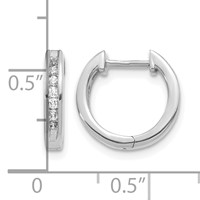 14K White Gold 0.25 Carat Lab Grown Diamond VS SI+ G+ Complete Hinged Hoop Earrings view 4