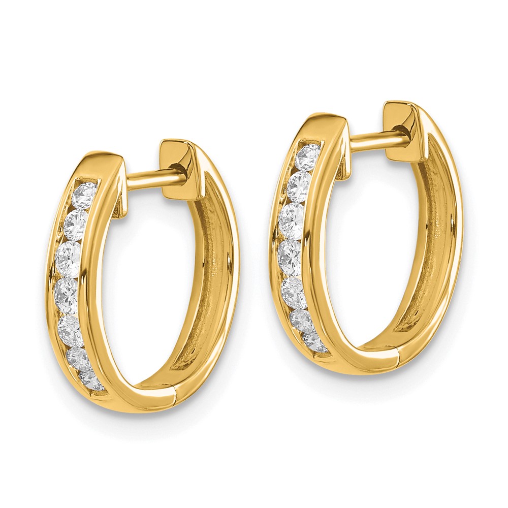 14k Diamond Hinged Hoop Earrings (EM5352-025-YA)
