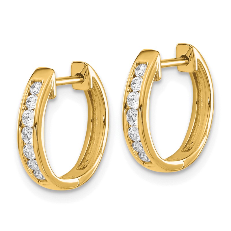 14k 1/4 carat Lab Grown Diamond VS/SI+ G+ Complete Hinged Hoop Earrings