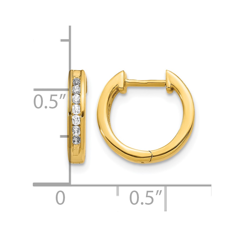 14k Diamond Hinged Hoop Earrings (EM5352-025-YA)