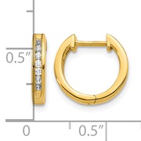 14K Yellow Gold 0.25 Carat Lab Grown Diamond VS SI+ G+ Complete Hinged Hoop Earrings view 4