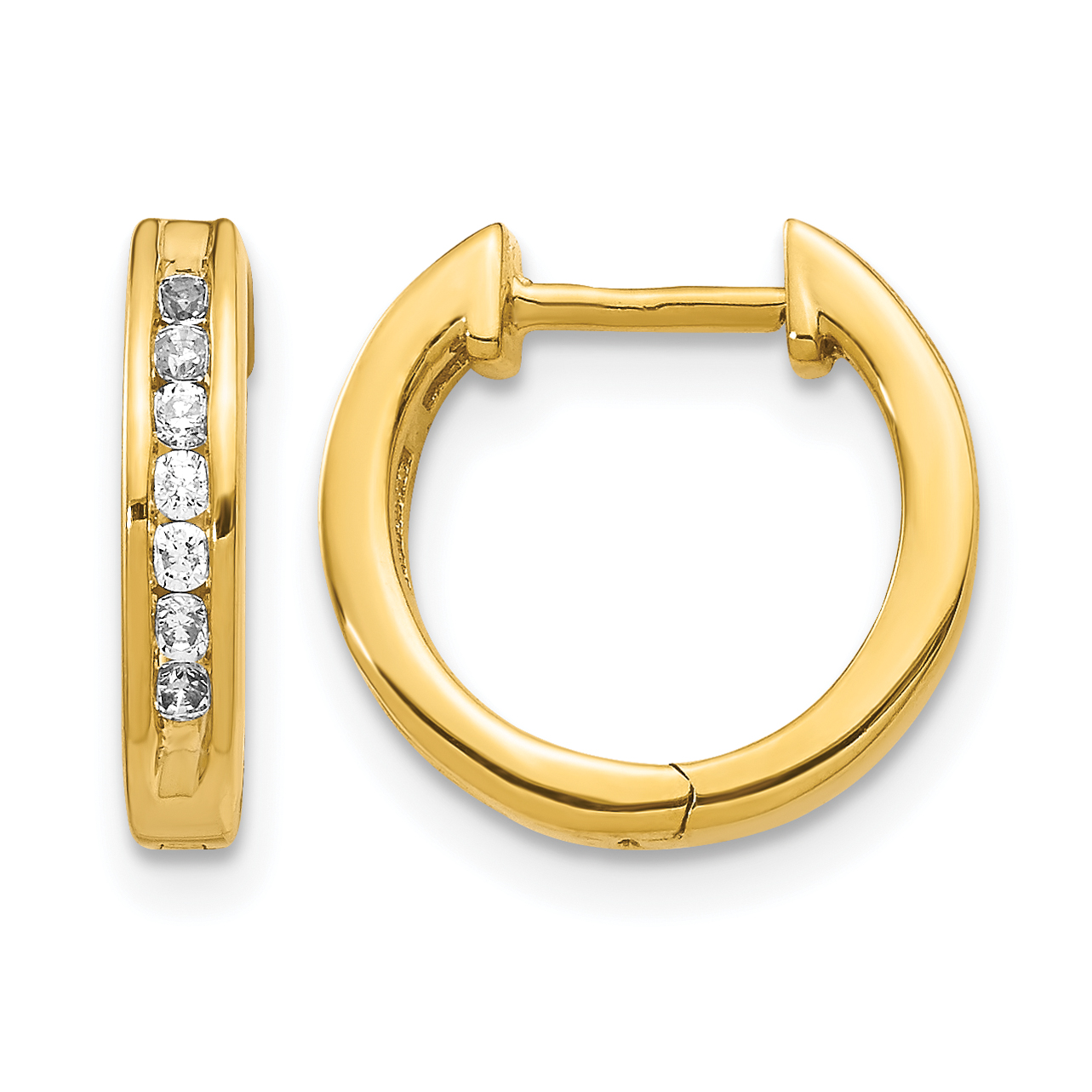 14k Diamond Hinged Hoop Earrings (EM5352-025-YA)