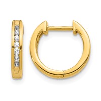 14K Yellow Gold 0.25 Carat Lab Grown Diamond VS SI+ G+ Complete Hinged Hoop Earrings view 1