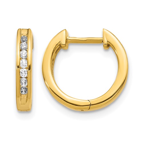 14K Yellow Gold 0.25 Carat Lab Grown Diamond VS SI+ G+ Complete Hinged Hoop Earrings