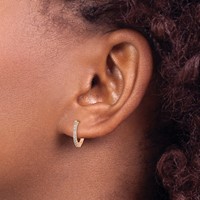 14K Rose Gold 0.20 Carat Lab Grown Diamond VS SI+ G+ Complete Hinged Hoop Earrings view 3