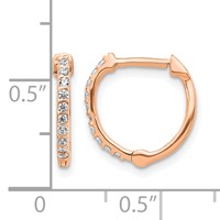 14K Rose Gold 0.20 Carat Lab Grown Diamond VS SI+ G+ Complete Hinged Hoop Earrings view 4