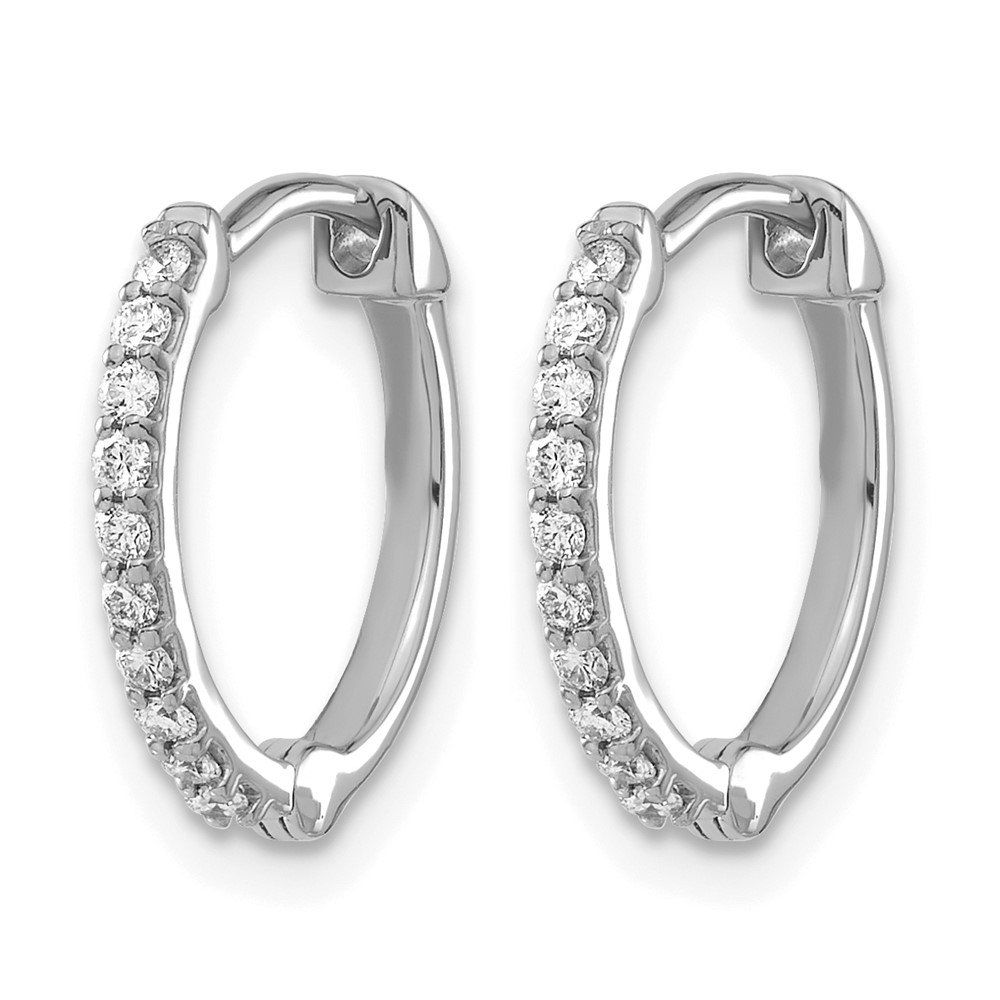 14k White Gold Diamond Hoop Earrings (EM5353-020-WA)