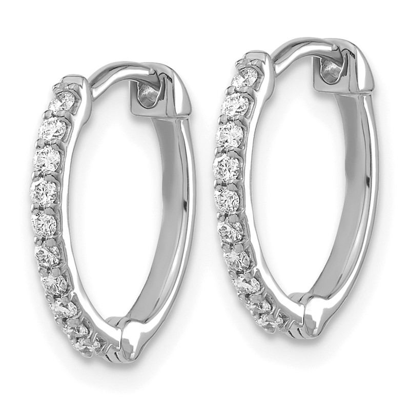 14k White Gold 1/5 carat Lab Grown Diamond VS/SI+ G+ Complete Hinged Hoop Earrings