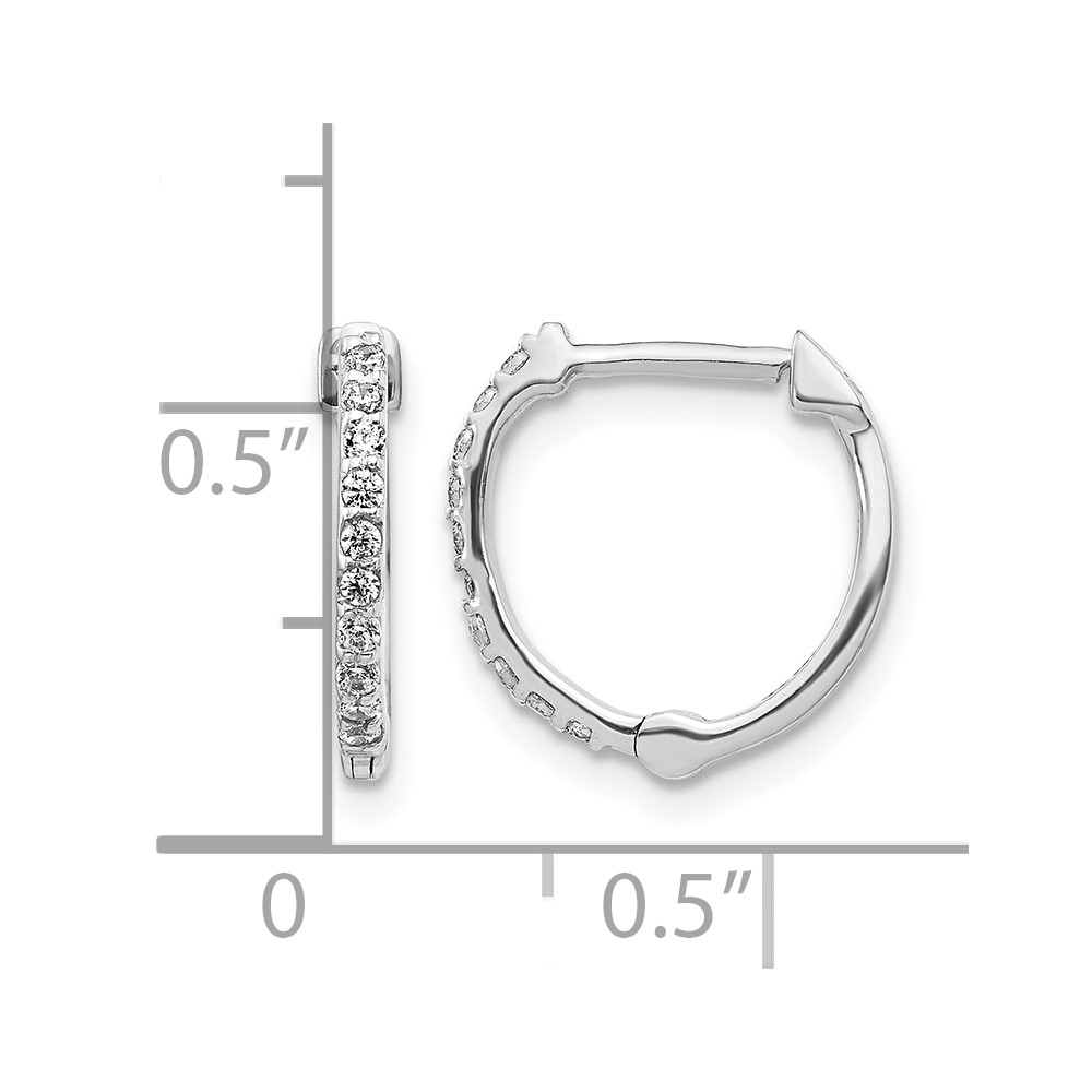 14k White Gold Diamond Hoop Earrings (EM5353-020-WA)