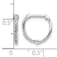 14K White Gold 0.20 Carat Lab Grown Diamond VS SI+ G+ Complete Hinged Hoop Earrings view 4