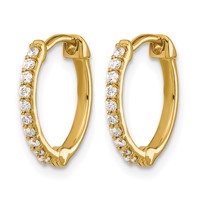 14K Yellow Gold 0.20 Carat Lab Grown Diamond VS SI+ G+ Complete Hinged Hoop Earrings view 2