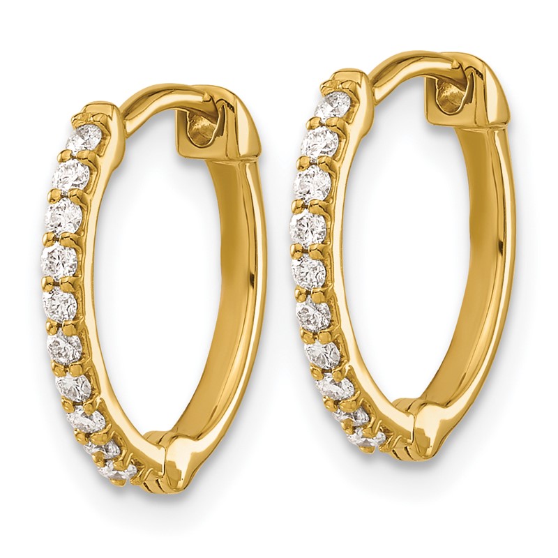 14k 1/5 carat Lab Grown Diamond VS/SI+ G+ Complete Hinged Hoop Earrings