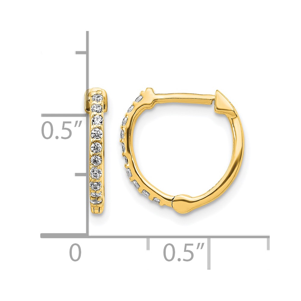 14k Diamond Hinged Hoop Earrings (EM5353-020-YA)