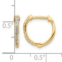 14K Yellow Gold 0.20 Carat Lab Grown Diamond VS SI+ G+ Complete Hinged Hoop Earrings view 4