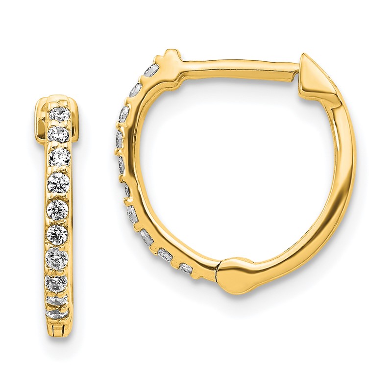14k 1/5 carat Lab Grown Diamond VS/SI+ G+ Complete Hinged Hoop Earrings