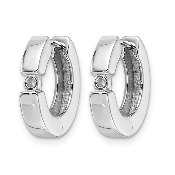 14k White Gold (Holds 2-2.7mm Round) Hinged Hoop Earring Mountings