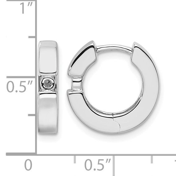 14k White Gold (Holds 2-2.7mm Round) Hinged Hoop Earring Mountings