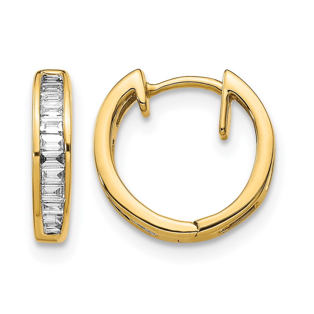 14k Baguette Diamond Hinged Hoop Earrings (EM5356-025-YA)