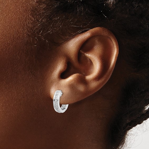 Gold Diamond Hinged Hoop Earrings