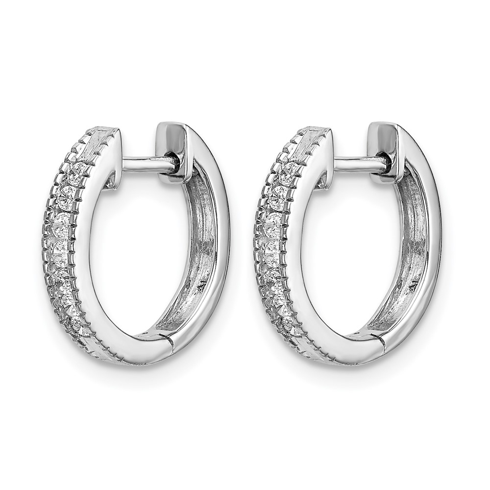 14k White Gold Diamond Hinged Hoop Earrings (EM5360-020-WA)