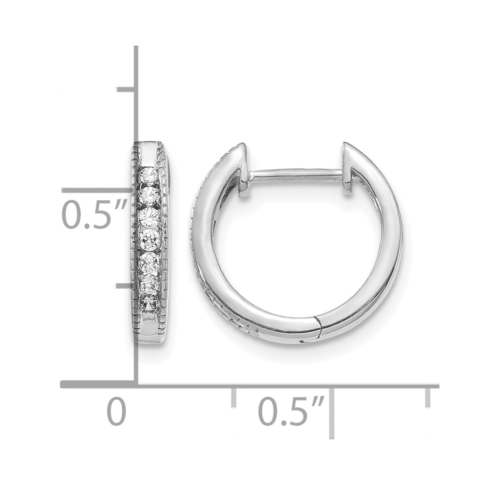 14k White Gold Diamond Hinged Hoop Earrings (EM5360-020-WA)
