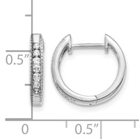 14K White Gold 0.20 Carat Lab Grown Diamond VS SI+ G+ Complete Hinged Hoop Earrings view 4
