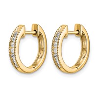 14K Yellow Gold 0.20 Carat Lab Grown Diamond VS SI+ G+ Complete Hinged Hoop Earrings view 2