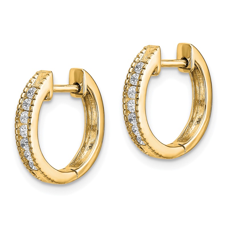 14k 1/5 carat Lab Grown Diamond VS/SI+ G+ Complete Hinged Hoop Earrings