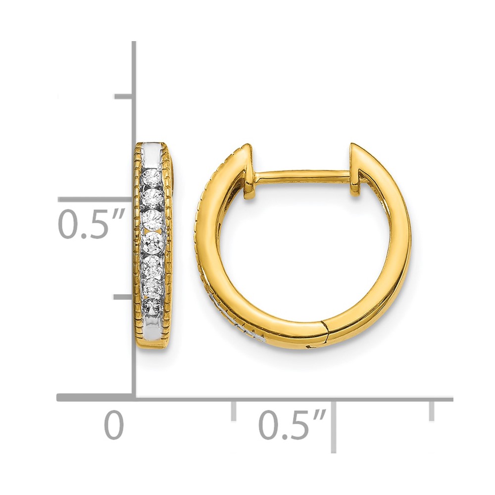 14k Diamond Hinged Hoop Earrings (EM5360-020-YA)